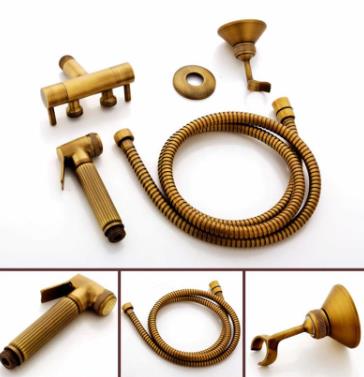 Antique Brass Luxurious Carving Design Bidet Tap DS142