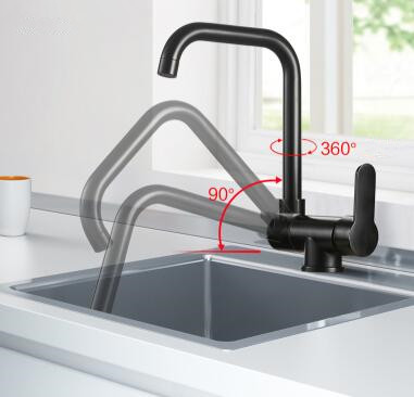 Antique Black Bronze Brass 360° Rotatable Inside Window Foldable Kitchen Sink Tap FB0188