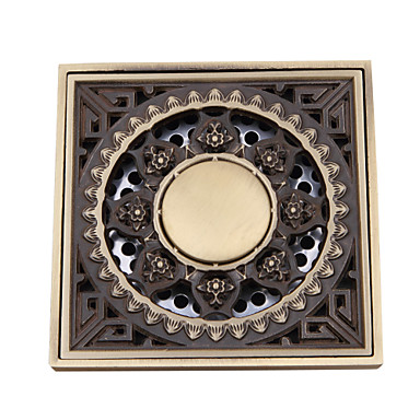 Bathroom Accessory Antique Brass Finish Solid Brass Floor Drain