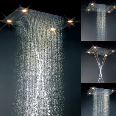 Contemporary 35 Inch Luxury Square Rainfall LED Shower Tap HN35F