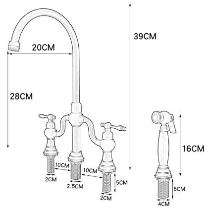 Pull Out Gold Kitchen Tap Deck Mounted Four Holes Luxury And Top Hight Quality Sink Tap KP0369