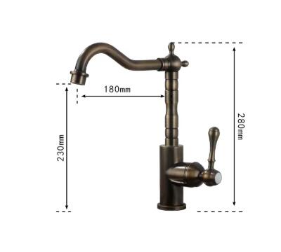 High Quality Antique Style Tap With Solid Brass Hot And Cold Rotating Kitchen Sink Taps KT329 - Click Image to Close