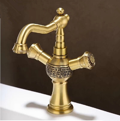 High Quality Brass single hole two handles bathroom mixer water basin tap LA10118 - Click Image to Close