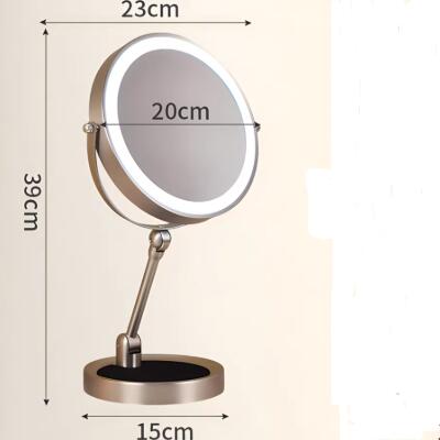 Makeup Mirror Desktop Magnifying Desktop Folding Home With LED Light Beauty Mirror Double-Sided Mirror MB162 - Click Image to Close
