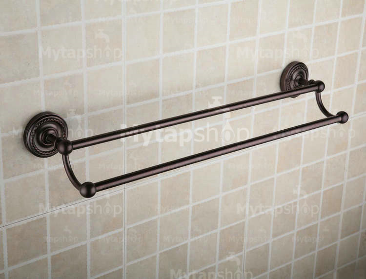 Oil Rubbed Bronze 25 Inch Double Towel Bar ORB1007 - Click Image to Close