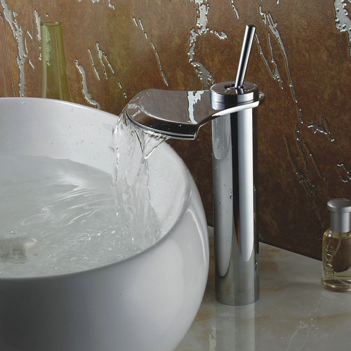 Chrome Finish Single Handle Waterfall Bathroom Sink Tap TQ3001H