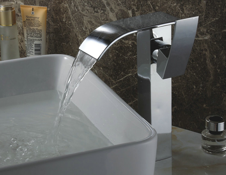 waterfall bathroom sink counter