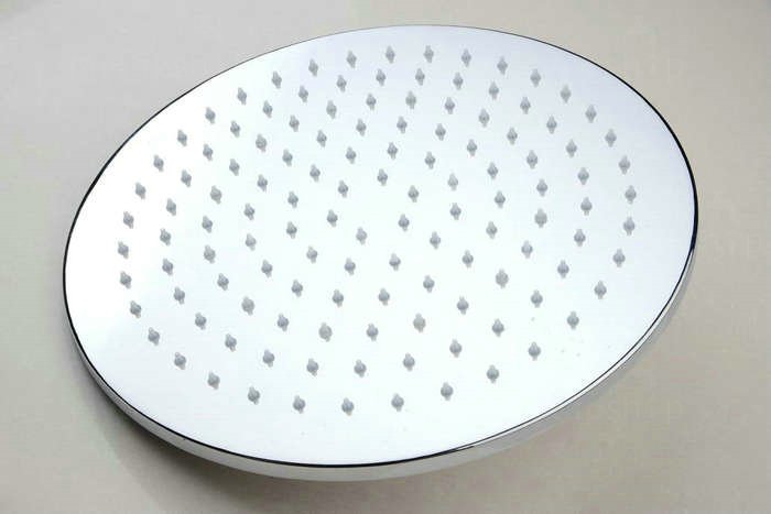 Contemporary Round Chrome Stainless Steel Faint LED Light Shower Head - RB12F