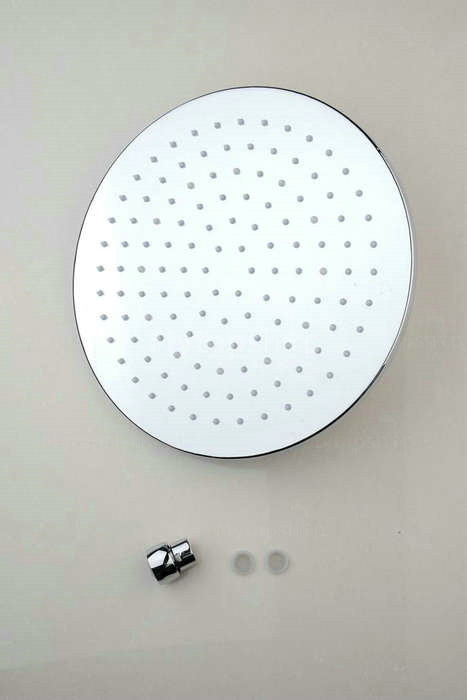 Contemporary Round Chrome Stainless Steel Faint LED Light Shower Head - RB12F