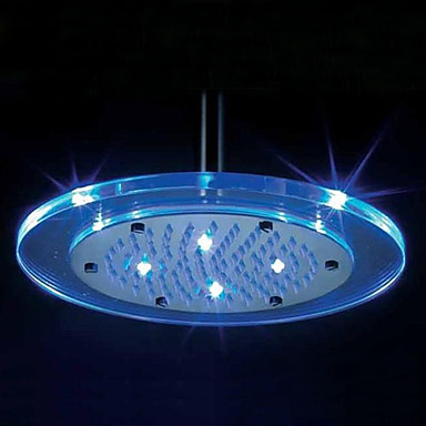 Contemporary 8 inch Color Changing LED Light Round Shower Head RG08F