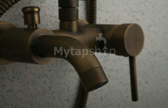 Antique Bronze Tub Shower Tap with 8 inch Shower Head + Hand Shower - TSA004 - Click Image to Close