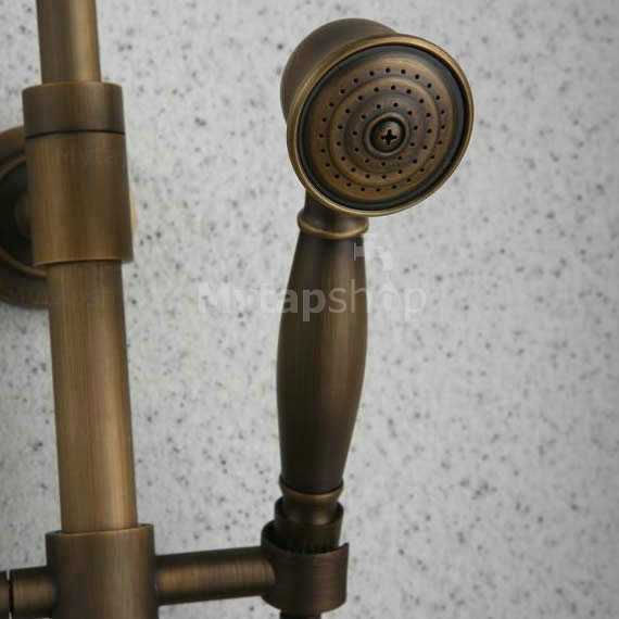 Antique Bronze Tub Shower Tap with 8 inch Shower Head + Hand Shower - TSA004