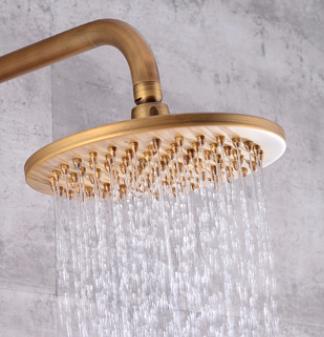 Traditional Antique Brass 8 inch Shower Head + Hand Shower Tub Shower Tap - SA008