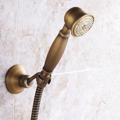 Traditional Antique Brass Finish Tub Tap with Hand Shower - TSA011 - Click Image to Close