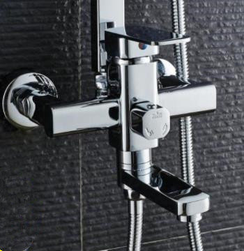 Contemporary 8 inch Shower Head + Hand Shower Tub Shower Tap - SC006 - Click Image to Close