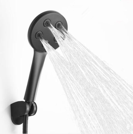 Bathroom ABS Hand Hold Shower Black Printing Pressurized No Punching Shower Heads SH1045