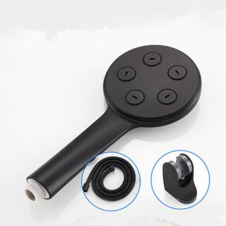 Bathroom ABS Hand Hold Shower Black Printing Pressurized No Punching Shower Heads SH1045