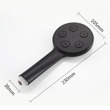 Bathroom ABS Hand Hold Shower Black Printing Pressurized No Punching Shower Heads SH1045