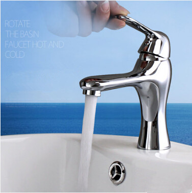 All Brass Simple Design Bathroom Mixer Water Sink Tap T00126 - Click Image to Close