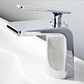 Bathroom Basin Tap Chrome Finished Waterfall Mixer Bathroom Sink Tap T0107