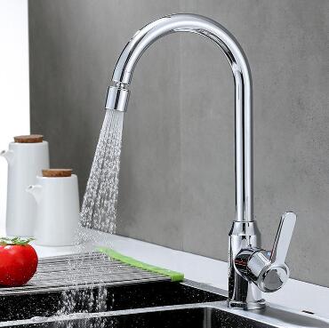 Chrome Stainless Steel Universal Spout Mixer Ball Valve Kitchen Sink Tap T0115C - Click Image to Close