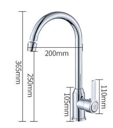 Chrome Stainless Steel Universal Spout Mixer Ball Valve Kitchen Sink Tap T0115C - Click Image to Close