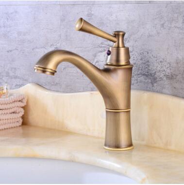 Antique Basin Tap Antique Brass Mixer Bathroom Sink Tap T0125A - Click Image to Close