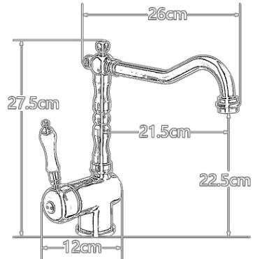 Antique Brass Finish Rotatable Single Handle Mixer Kitchen Sink Tap T0149A - Click Image to Close