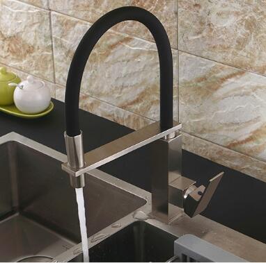 Brass New Designed ORB & Black Rotatable SPRING Mixer Kitchen Tap T0165OR
