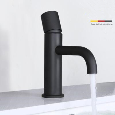 Art Designed Black Blackening Brass Mixer Bathroom Sink Tap T0169B