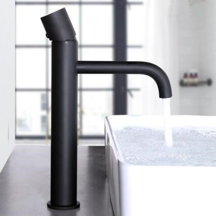 Art Designed Black Blackening Brass Mixer Bathroom Sink Tap T0169BH