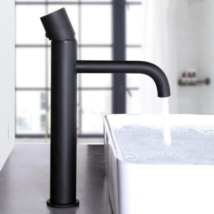 Art Designed Black Blackening Brass Mixer Bathroom Sink Tap T0169BH - Click Image to Close