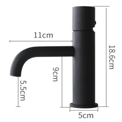 Art Designed Black Blackening Brass Mixer Bathroom Sink Tap T0169B