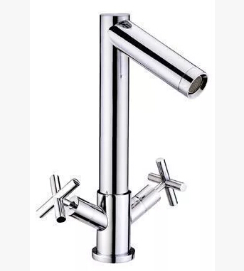 Chrome High Quality Traditional Mixer Bathroom Sink Tap Two Handles One Hole Basin Tap T0178L - Click Image to Close