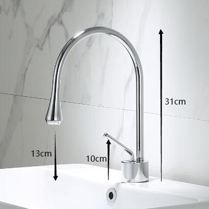 Brass 360° Rotatable Chrome Finished Mixer Bathroom Sink Tap T0198C