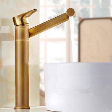 Antique Brass 360° Rotatable Universal Rotation Outlet Bathroom Sink Tap T0199R - Click Image to Close