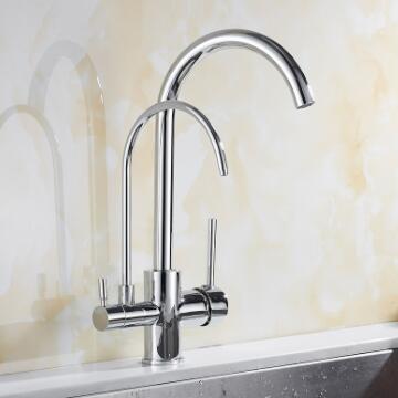 Three Ways Kitchen Taps Chrome Brass Drinking Water Mixer Kitchen Sink Tap T0208C