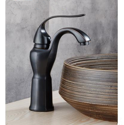 Art Designed Black Bronze Brass Mixer Bathroom Sink Tap T0248B