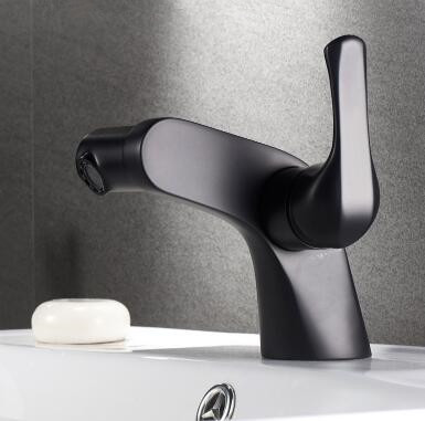 Bathroom Basin Tap 360° Rotatable Black Bronze Brass Bubble Mixer Bathroom Sink Tap T0259B - Click Image to Close