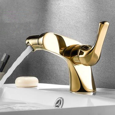 Bathroom Basin Tap 360° Rotatable Golden Bubble Mixer Bathroom Sink Tap T0259G - Click Image to Close