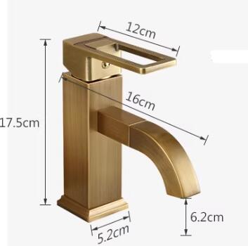 Antique Brass Bathroom Basin Taps Vintage Style Single Lever Rotating Water Outlet Nozzle Basin Mixer Sink Taps T0277A - Click Image to Close