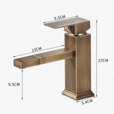 Antique Brushed Brass Swivel Spout Washbasin Mixer Bathroom Sink Tap T0298A