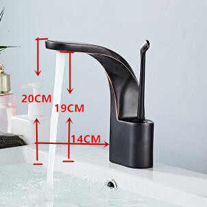 Antique Black Bronze Brass Art Designed Mixer Bathroom Sink Tap T0298B - Click Image to Close