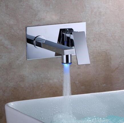 Concealed Installation LED Wall Mounted Bathroom Sink Tap T0298W