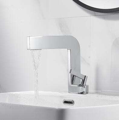 Basin Tap Simple Designed Brass Chrome Mixer Bathroom Sink Tap T0299C - Click Image to Close