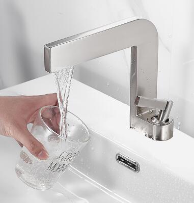 Basin Tap Simple Designed Nicel Brushed Brass Mixer Bathroom Sink Tap T0299N