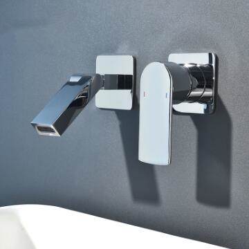 Chrome Brass Wall Mounted Concealed Splashproof Mixer Bathroom SInk Taps T0330C - Click Image to Close