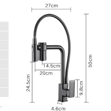 Filter with Drinking Water Grey Pull Down 3-Way Kitchen Tap T0355G