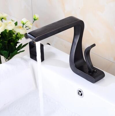 Special Art Designed Black Bronze Brass Mixer Bathroom Sink Tap T0400B - Click Image to Close