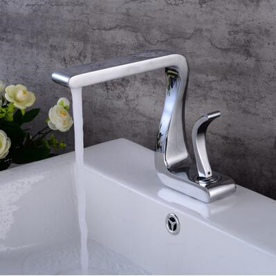 Special Art Designed Chrome Finish Mixer Bathroom Sink Tap T0400C - Click Image to Close